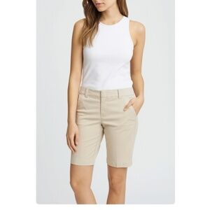 Vince Chino-Style Bermuda Khaki Cotton Summer Shorts Size 0